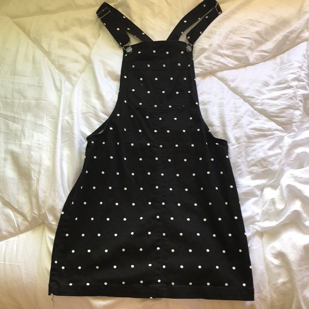 Polka dot overall dress from Nordstrom